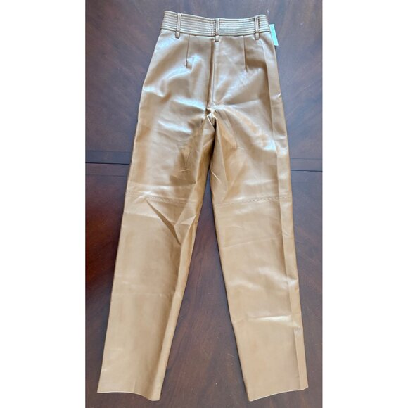 Aritzia Wilfred NWT Funk Pants in Cognac Brown Faux Leather Size 0 - Picture 3 of 12